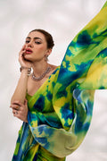 Multi color Georgette Saree With Blouse Piece