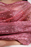 Pink Georgette Saree With Blouse Piece