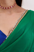 Green Georgette Saree With Blouse Piece