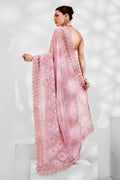 Pink Georgette Saree With Blouse Piece
