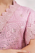 Pink Georgette Saree With Blouse Piece