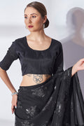 Black Georgette Saree With Blouse Piece