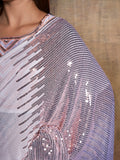 White Georgette Party Wear Saree With Blouse Piece