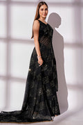 Black Georgette Saree With Blouse Piece