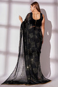 Black Georgette Saree With Blouse Piece