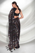 Black Georgette Saree With Blouse Piece