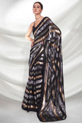 Black Georgette Saree With Blouse Piece