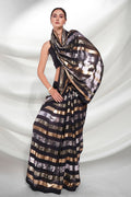 Black Georgette Saree With Blouse Piece