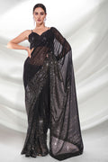 Black Georgette Saree With Blouse Piece