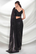 Black Georgette Saree With Blouse Piece