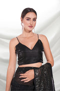 Black Georgette Saree With Blouse Piece