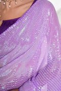 Purple Georgette Saree With Blouse Piece