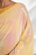 Yellow Georgette Saree With Blouse Piece