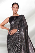 Black Georgette Saree With Blouse Piece