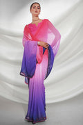 Multi Color Georgette Saree With Blouse Piece