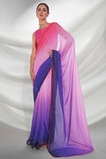 Multi Color Georgette Saree With Blouse Piece