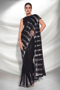 Black Georgette Saree With Blouse Piece