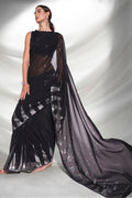 Black Georgette Saree With Blouse Piece