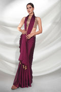 Magenta Georgette Saree With Blouse Piece