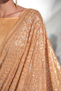 Gold Georgette Saree With Blouse Piece