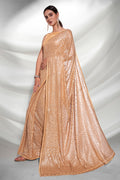 Gold Georgette Saree With Blouse Piece