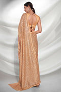 Gold Georgette Saree With Blouse Piece