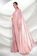 Pink Georgette Saree With Blouse Piece