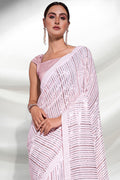 Pink Georgette Saree With Blouse Piece