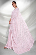 Pink Georgette Saree With Blouse Piece