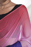 Pink Organza Saree With Blouse Piece