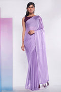 Lavender Georgette Saree With Blouse Piece