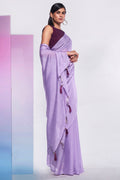 Lavender Georgette Saree With Blouse Piece