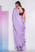 Lavender Georgette Saree With Blouse Piece