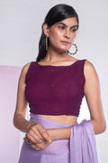 Lavender Georgette Saree With Blouse Piece