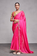 Pink Georgette Saree With Blouse Piece