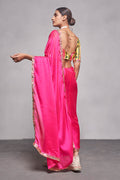 Pink Georgette Saree With Blouse Piece