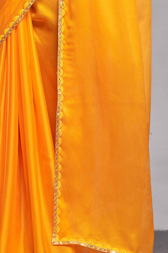 Mustard Georgette Saree With Blouse Piece