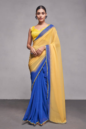 Multi Color Georgette Saree With Blouse Piece