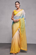 Multi Color Organza Saree With Blouse Piece