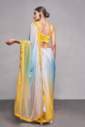 Multi Color Organza Saree With Blouse Piece