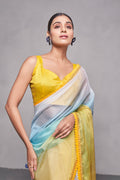 Multi Color Organza Saree With Blouse Piece