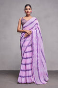 Lavender Georgette Saree With Blouse Piece