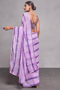 Lavender Georgette Saree With Blouse Piece