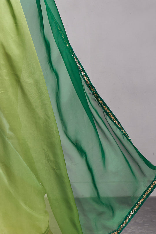 Multi Color Organza Saree With Blouse Piece