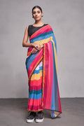 Multi Color Georgette Saree With Blouse Piece