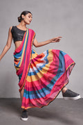 Multi Color Georgette Saree With Blouse Piece