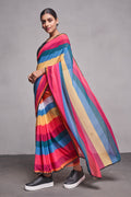 Multi Color Georgette Saree With Blouse Piece