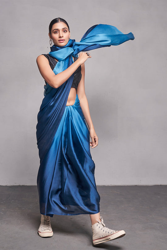 Ombre Georgette Saree With Blouse Piece