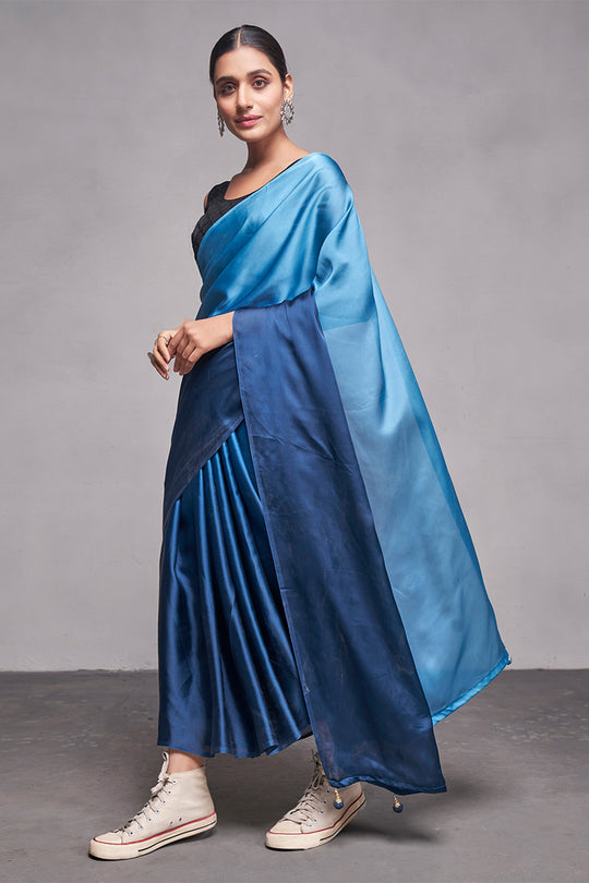 Ombre Georgette Saree With Blouse Piece