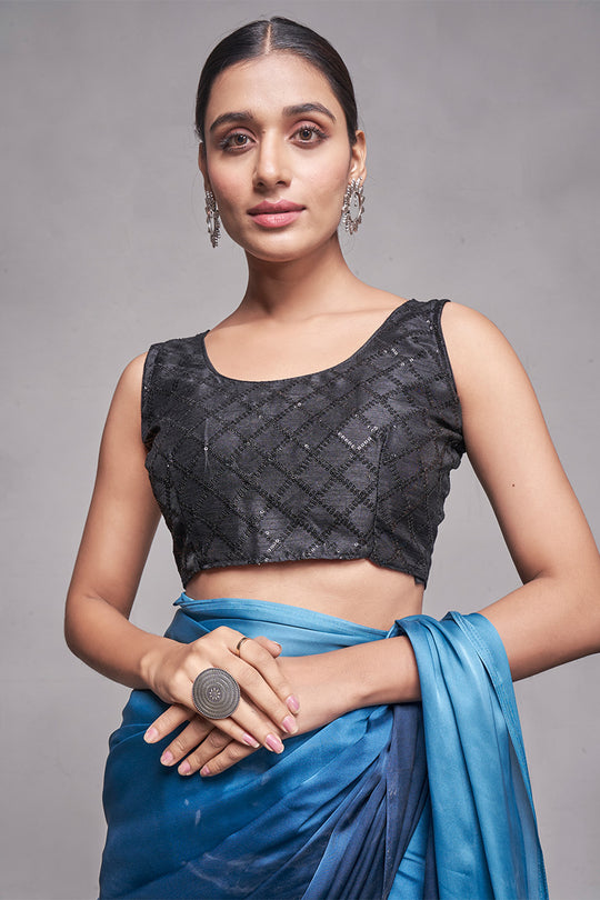 Ombre Georgette Saree With Blouse Piece